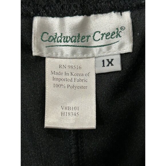 Coldwater Creek Womens Black Velour Pull On Elastic Waist Pants Sz 1X - Picture 5 of 8
